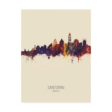 Michael Tompsett 'Santorini Skyline Portrait III' Canvas Art,24x32